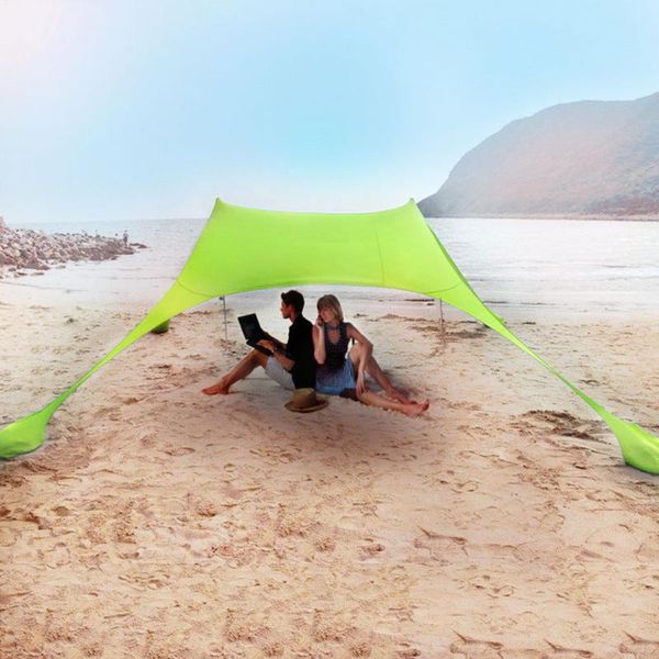 

family beach sunshade lightweight sun shade tent with sandbag anchors 4 pegs large portable canopy for parks and outdoor tents shelters