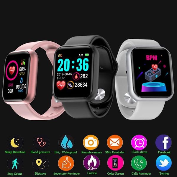 

smartwatch y68 d20 smart bracelet wristbands bracelets blood pressure heart rate monitor pedometer cardio waterproof sport watches for ios a