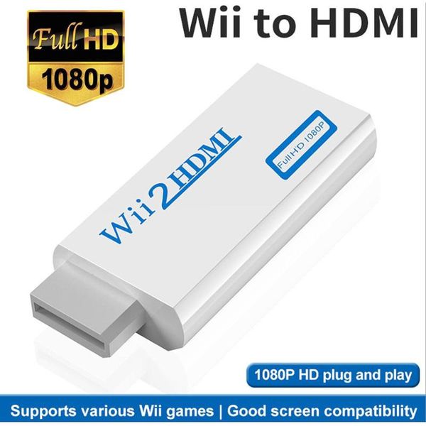 

audio cables & connectors full hd wii to converter adapter 3.5mm jack aux video output 720p 1080p for hdtv pc monitor display wii2