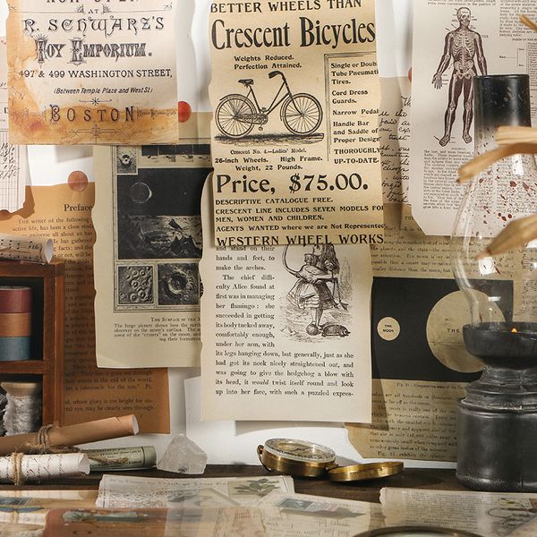 

25 pcs retro letters vintage material paper diy scrapbooking junk journal base collage gift packaging decoration material paper