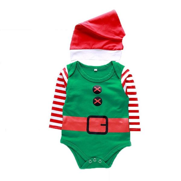 

rompers baby outfits christmas clothes boy girl kids romper hat cap set santa claus costume gift born, Blue