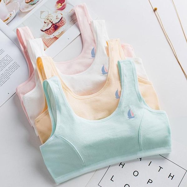 

little girls soft sport bra cotton spandex small vest design wireless bralette ed889 gym clothing, White;black