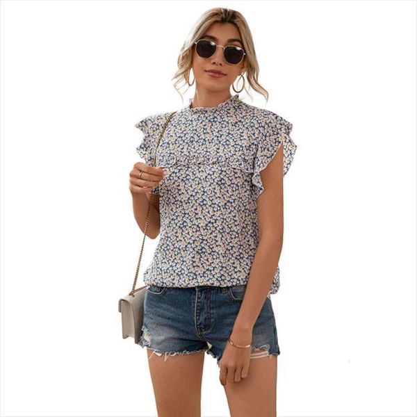 

plus size loose casual women shirt fashion floral o neck short sleeve summer office ladies ruffles blusas female, White