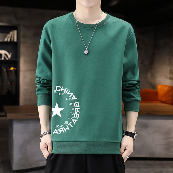 

2021 men's in autumn youth round ne handsome fashion brand casual men's wear, Black