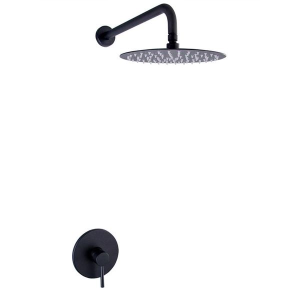 

rainfall shower head set single function wall mounted bathroom celling rain kit round matte black sets