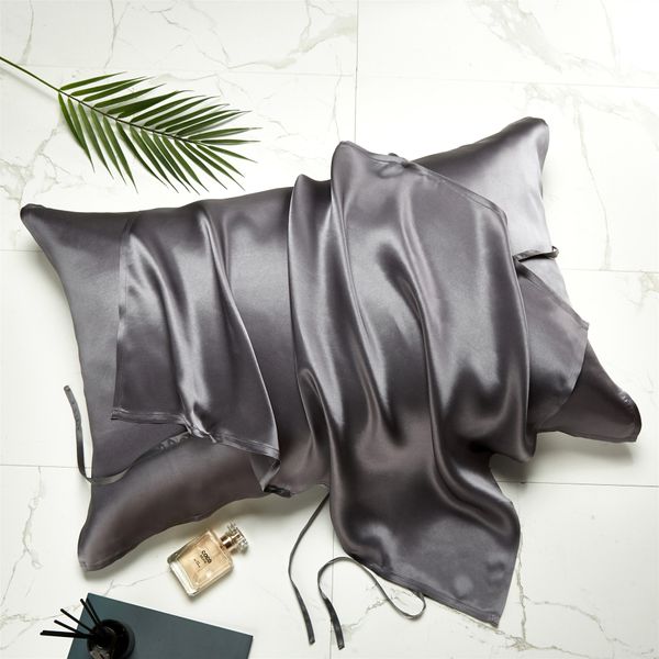 Moda tasarım ipek yastık havlu 6 kayış yastık kasa düz renk yastık