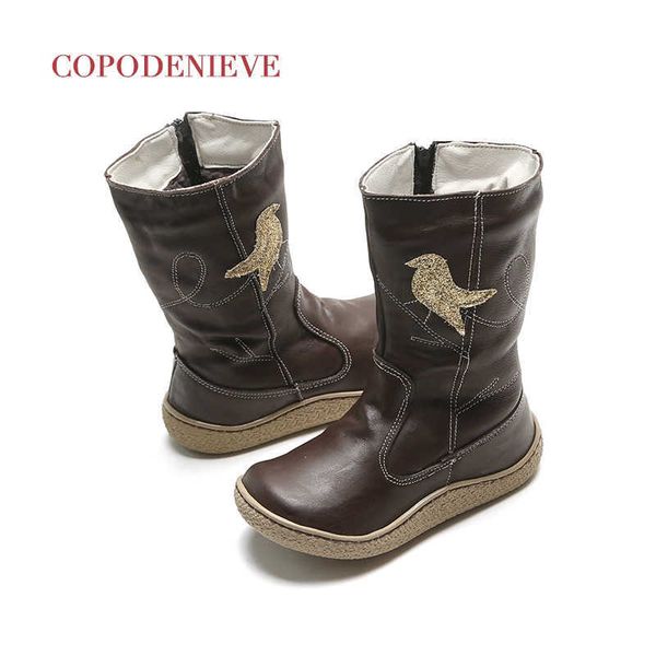 

copodenieve girl boots kids high genuine leather 210918, Black;grey