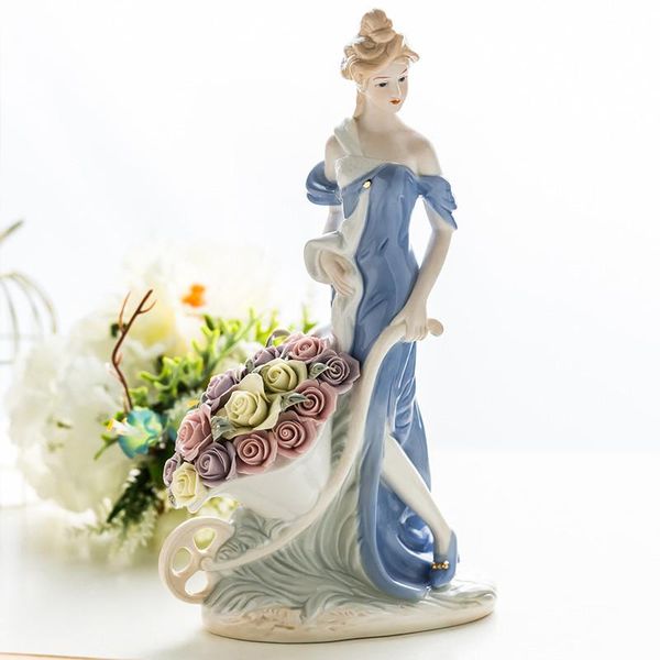 

decorative objects & figurines european ceramics rose lady art sculpture retro porcelain girl figure figurine character statue craft home or