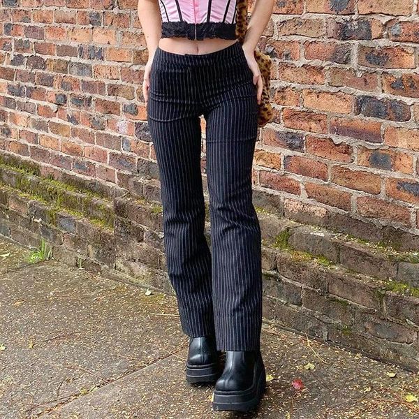 

Women's Pants & Capris Women Suit Pants, Spring and Autumn Ladies Casual Style Zipper Striped Trousers Q9YB, Black;white
