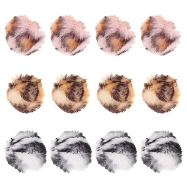 

cat toys 12pcs pet catnip plush fur plaything for cleaning teeth and gum