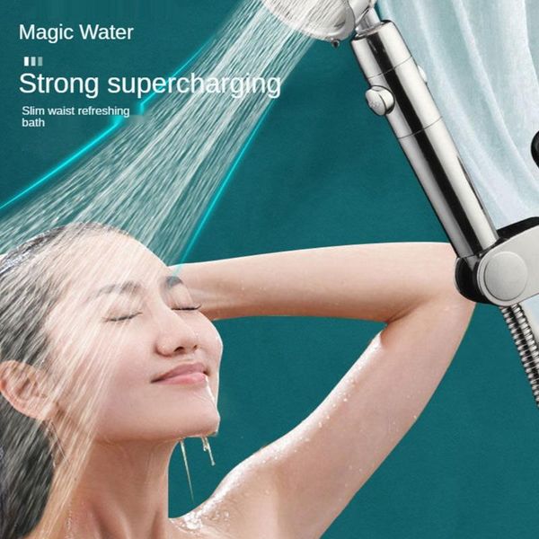 

bathroom shower sets household transparent head high pressure handheld with on/off pause switch universal turbo