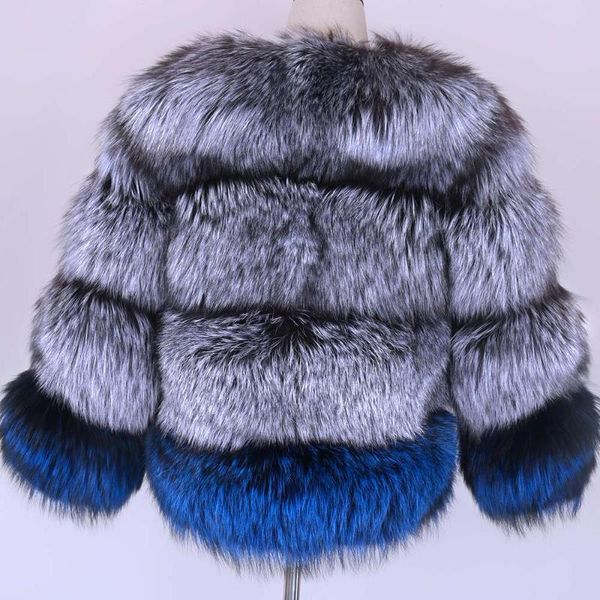 

women's fur & faux real coat warm fashion 2021 women natural winter ladies hooded collar clothing length sleeve style decoration, Black
