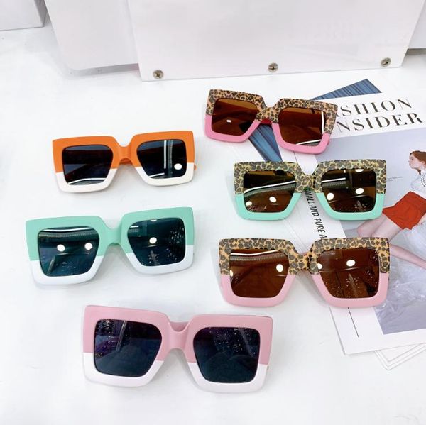 

spring 2021 kids fashion sunglasses boys girls outdoor goggles square double color children uv400 adumbral glasses s1024, Blue