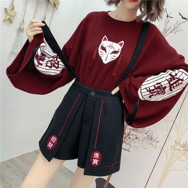 

ethnic clothing harajuku chinese japanese sweets ladies and blouses 2021 preppy style women clothes 10533, Red
