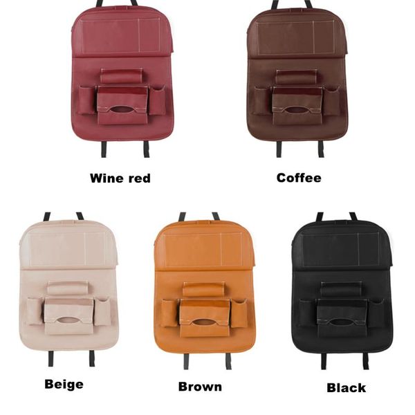 

car organizer auto backseat pu leather storage back seat cushion