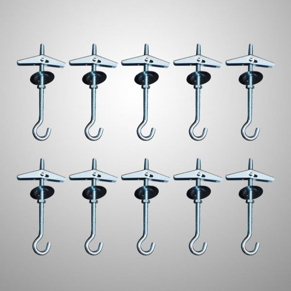 

hooks & rails 10 pcs 10kg carbon steel plasterboard ceiling wall spring toggle hook bolts hanger fixing anchors