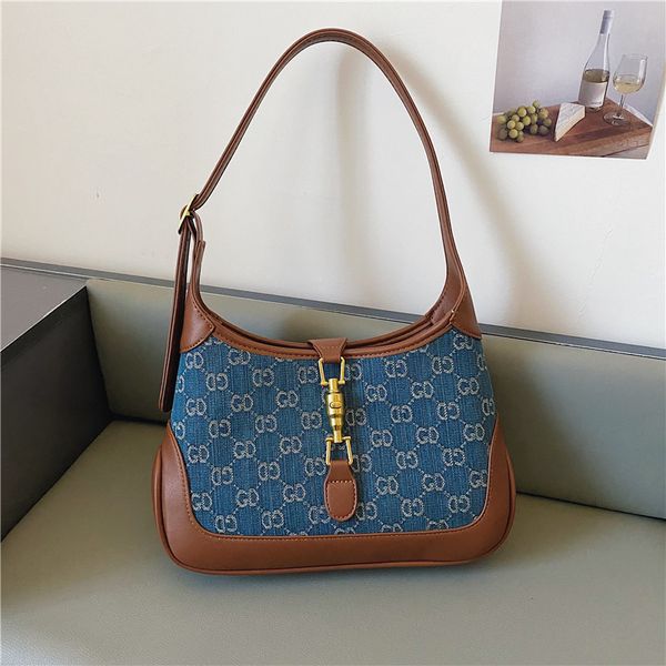 

70% off denim underarm club women's 2021 new fashion messenger bag 9uru cb56