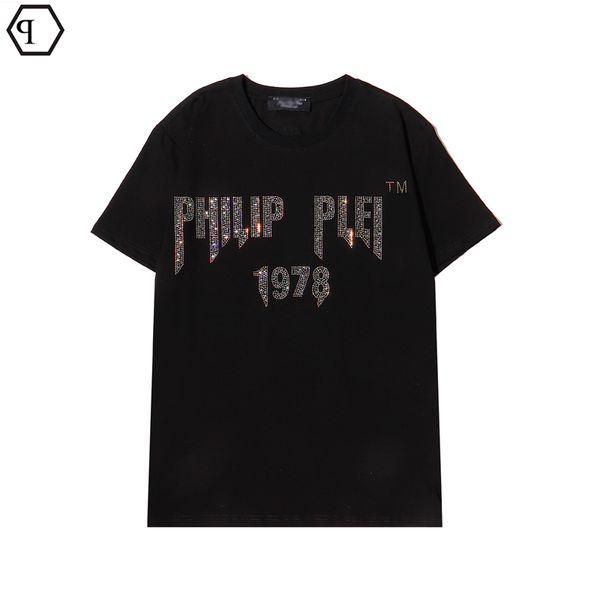 Erkek Tişörtleri Phillip Sade Tasarımcı Elmas T Kısa Kollu Dolar Brown Bear Marka Tee O-Gell Yüksek Kaliteli Kafatasları Tshirt Tees