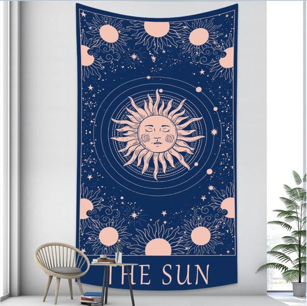 

tapestries retro tarot divination moon tapestry hanging home room decor wall covering tapiz hippie walsl carpet astrology 95x73cm