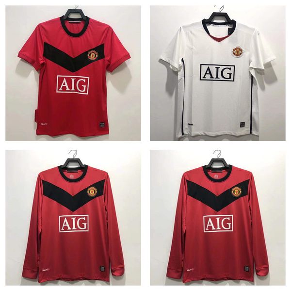 

manchester ronaldo rooney giggs man utd retro 2009 2010 soccer jerseys vintage owen 09 10 football shirts home away third scholes berbatov n, Black;yellow