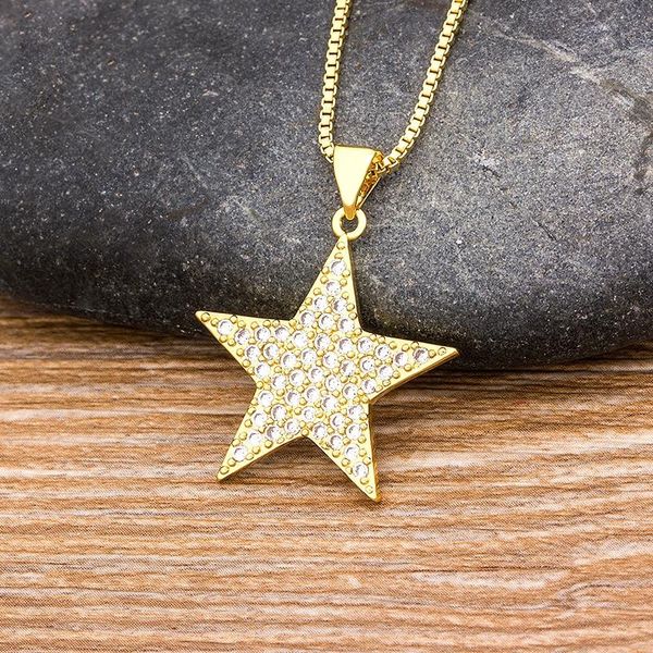

pendant necklaces fashion simple star choker necklace for women elegant charm ladies gold chain romantic valentine girl gifts, Silver