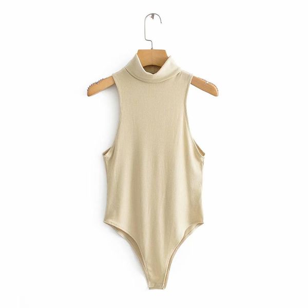 

women turtleneck collar slimming bodysuit shirt women chic sleeveless siamese blouse retro playsuits femininas blusas ds3116 210419, Black;white