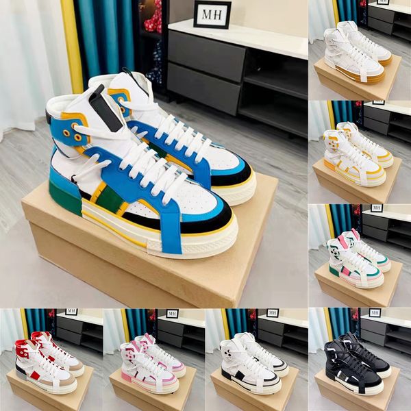 

2021 luxury designer casual shoes fashion mixed color high lace up flat soled women men leisure platform sneakers outdoor comfortable couple, Black