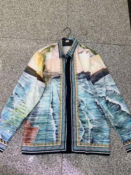 

men's casual shirts zk249 fashion 2021 runway luxury european design party style clothing, White;black