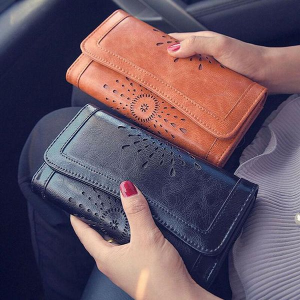 

wallets fashion ladies wallet women boho pu leather handbag clutch bag phone card holder long coin purse, Red;black
