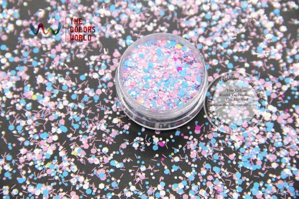 

rm-354 mix colors and shapes glitter for nail art makeup diy decoration1, Silver;gold