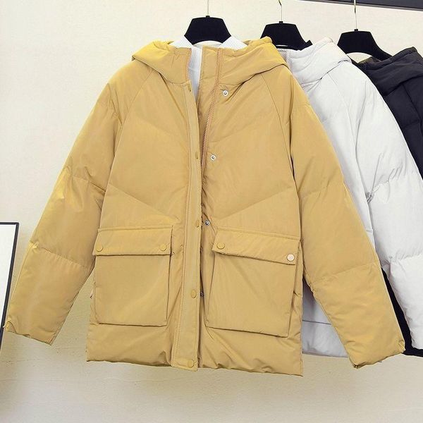 

women's jackets obrix streetwear female basic jacket hooded full sleeve pockets loose single breasted outerwear for women, Black;brown
