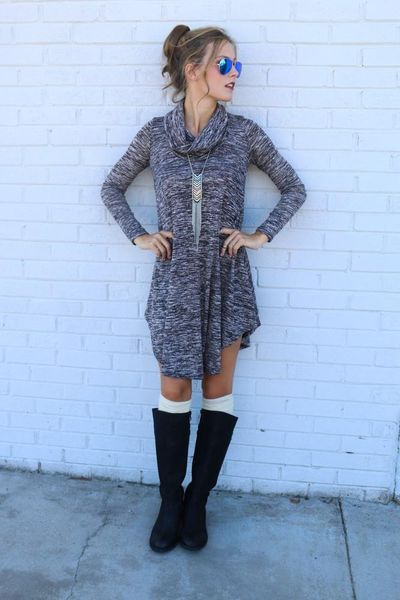 

women's hoodies & sweatshirts long autumn spring spotted tunic for women, Black