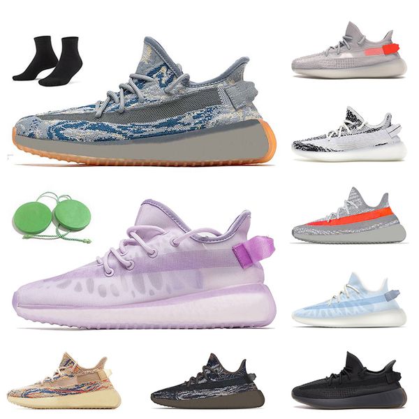 

2021 fashion kanye west running shoes adds yeezys 350 v2 yeezy max oat rock blue purple mono ice off black white static reflective trainers