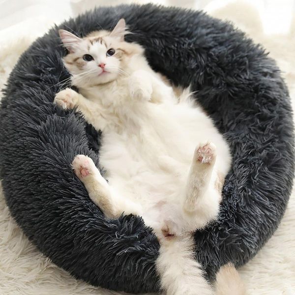 

kennels & pens super soft pet dog bed kennel plush sleeping bag for small medium large round house cats supplies