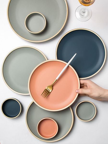 

dishes & plates creative nordic plate beefsteak dish household 2021 ins the wind ceramic tableware for breakfast