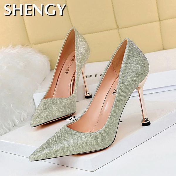 

dress shoes women pumps 2021nightclubs shallow wedding party ladies large high heels office fine outdoor femmes chaussure, Black
