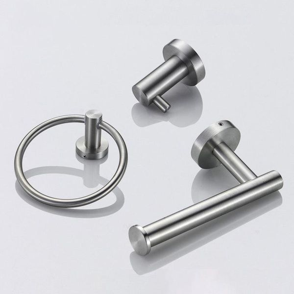 

bath accessory set brushed towel bar wall mounted stainless steel toilet paper holder tissue ring robe hook bathroom accessories