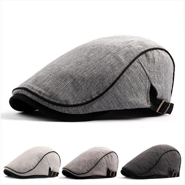 

men women british vintage cotton cap outdoor sports adjustable driving sun flat cabbie newsboy hat berets, Blue;gray