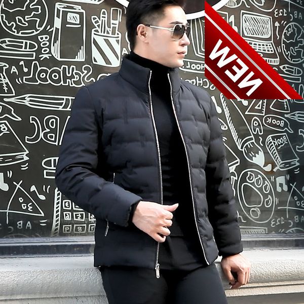 

winter down jacket men thick warm white duck coat male business casual casaco fashion mens cloth outwear hiver 1922, Black
