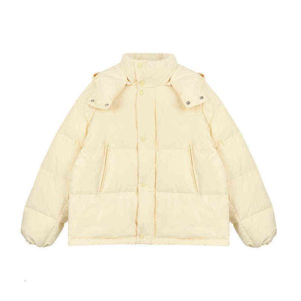

milk yellow bag warm leisure b with hooded down cotton et women's short coat in, Black