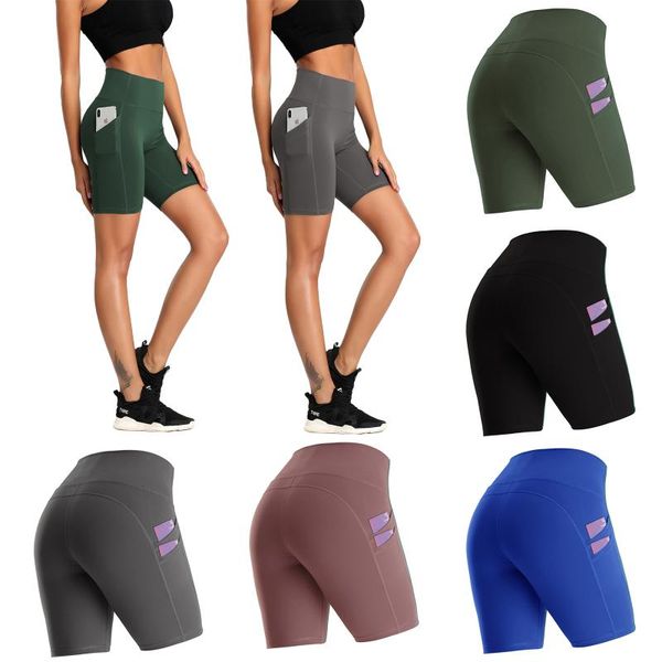 

fitness women's high waist yoga leggings workout running athletic short pants solid color sports trousers outfit