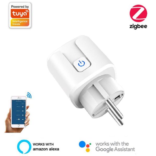 

smart power plugs tuya zigbee eu plug 16a adapter wireless app remote voice control monitor timer socket for google home alexa
