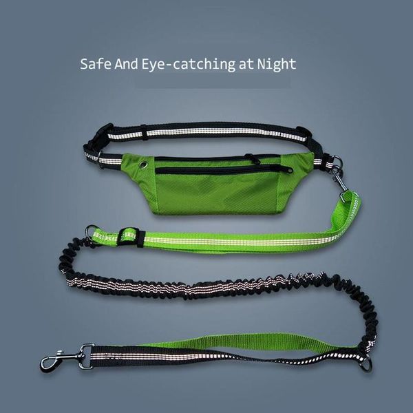 

running with reflective nylon traction rope, non elastic adjustable belt, retractable metal d-type dog belt collars & leashes