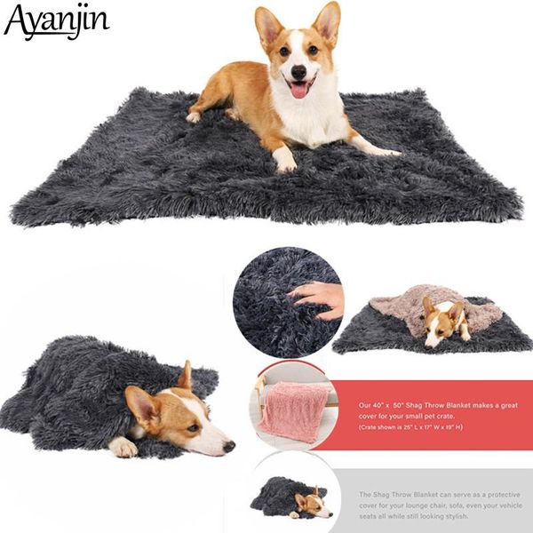 

long plush dog bed pet cushion blanket soft fleece cat puppy chihuahua sofa mat pad for small large dogs kennels & pens