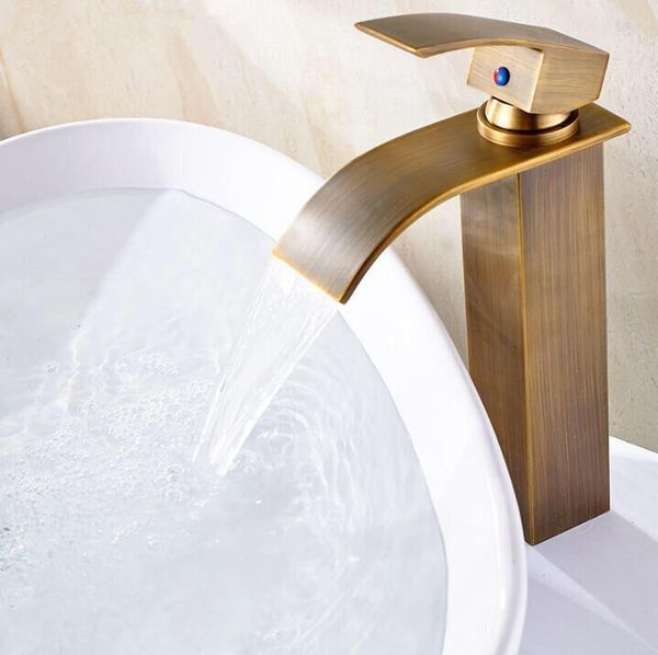 

bathroom sink faucets antique painting waterfall faucet single hole handle basin faucet,wholesale and retail , mixer tap