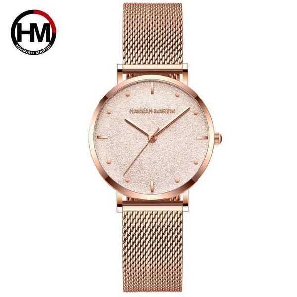 

japanese movement mesh belt women's quartz frosted star watch, Slivery;brown