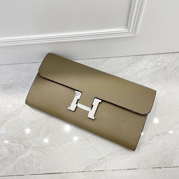 

wallet 2021 genuine leather women's purse litchi pattern layer cowhide kind of long holding dinner bag, Red;black