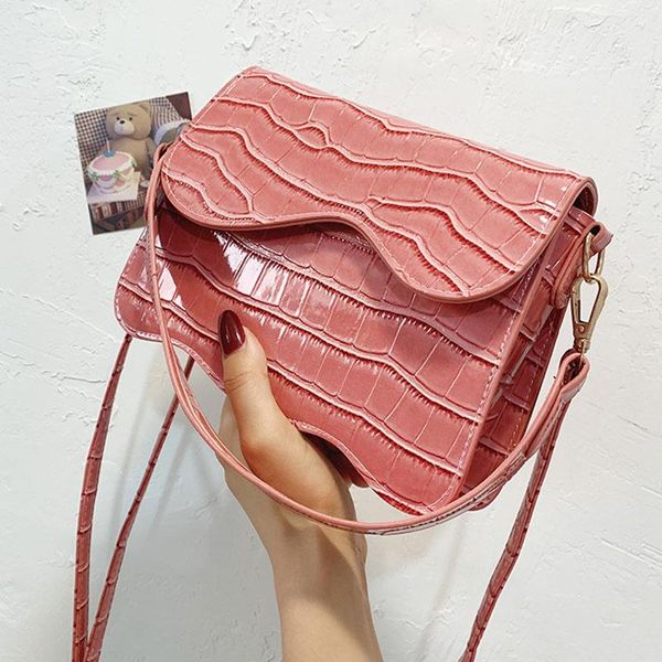 

evening bags trend handbag solid color stone grain shoulder crossbody bag quality leather phone small square