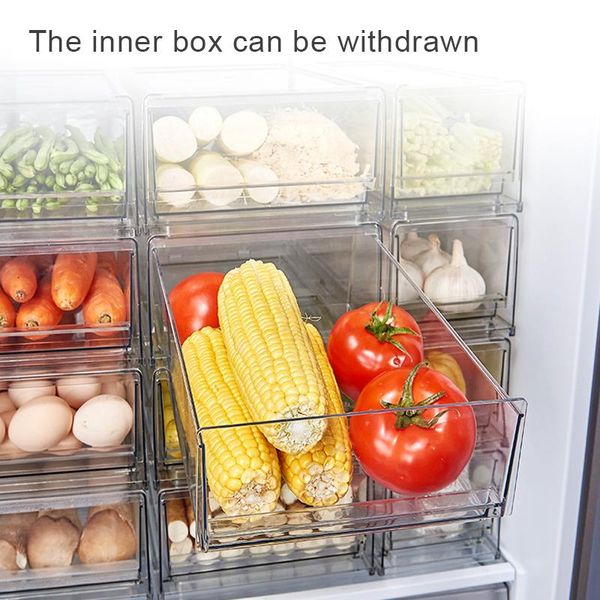 

Kitchen Convenience Transparent Refrigerator Organizer Storage Box Drawer Type For Freezer Cabinet Countertops FAS6 Bottles & Jars