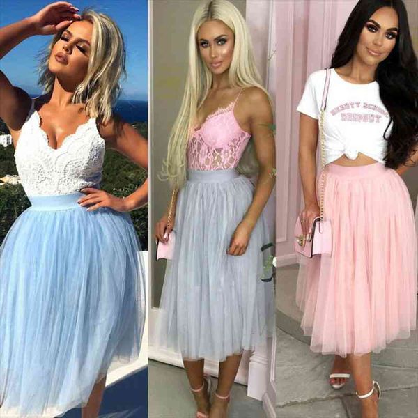 

girl princess ballet tulle women skirts tutu summer fashion boho ruffle midi high waist beach holiday, Black